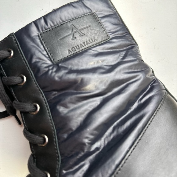 Aquatalia Aisa Recycled Nylon Leather Glossy Chunky Platform Eco Boots NWOT 9.5 - Picture 10 of 16